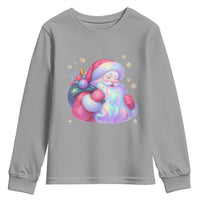 Iridescent Christmas Santa Printed Coquette Xmas Youth Sweatshirt - Wonder Print Shop