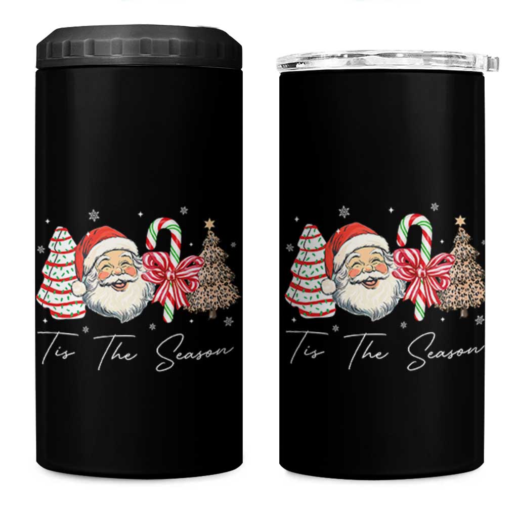 Funny Tis The Season Christmas 4 in 1 Can Cooler Tumbler Xmas Holiday Family Matching Santa Xmas Tree - Wonder Print Shop
