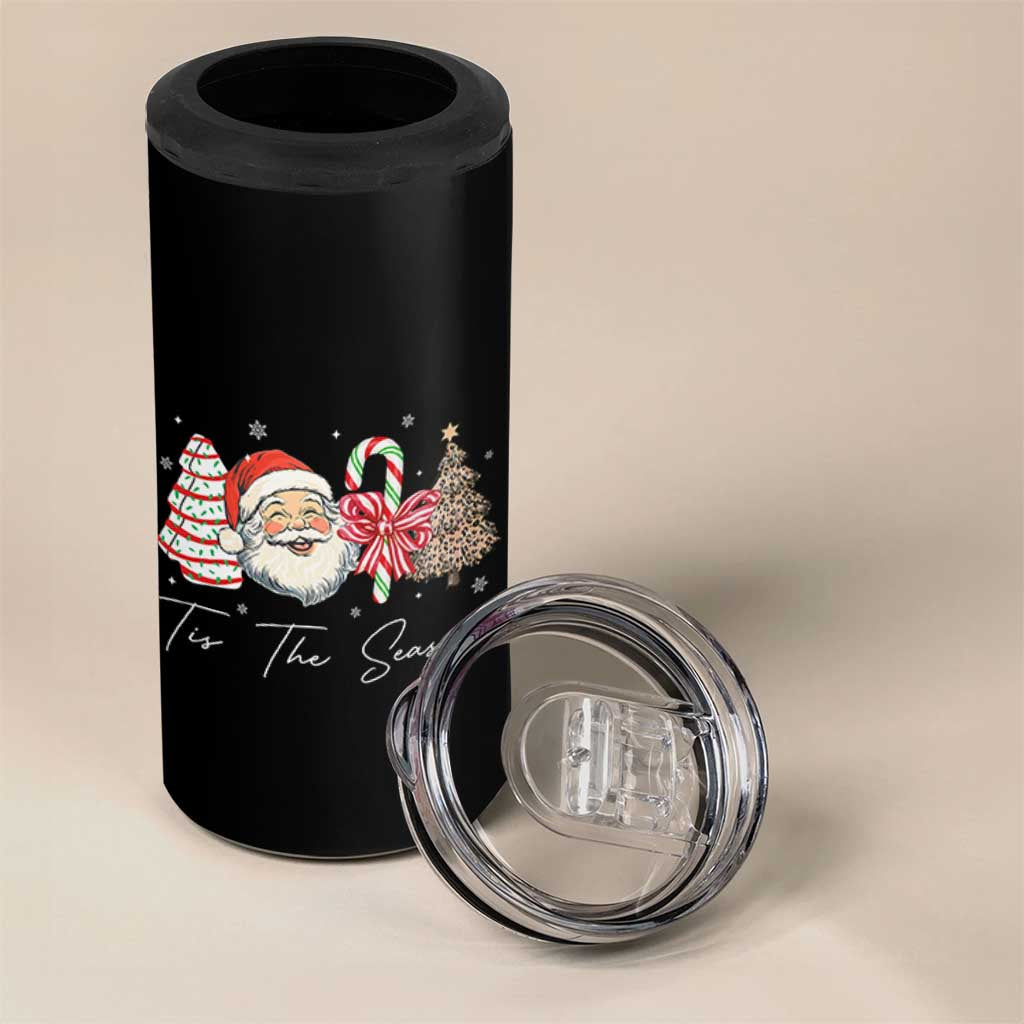 Funny Tis The Season Christmas 4 in 1 Can Cooler Tumbler Xmas Holiday Family Matching Santa Xmas Tree - Wonder Print Shop