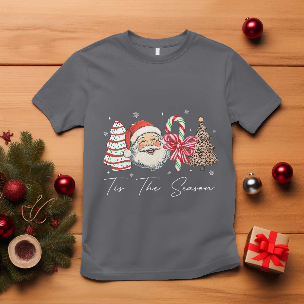 Funny Tis The Season Christmas T Shirt Xmas Holiday Family Matching Santa Xmas Tree - Wonder Print Shop