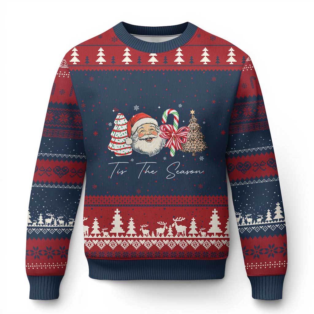 Funny Tis The Season Xmas Ugly Christmas Sweater Xmas Holiday Family Matching Santa Xmas Tree - Wonder Print Shop