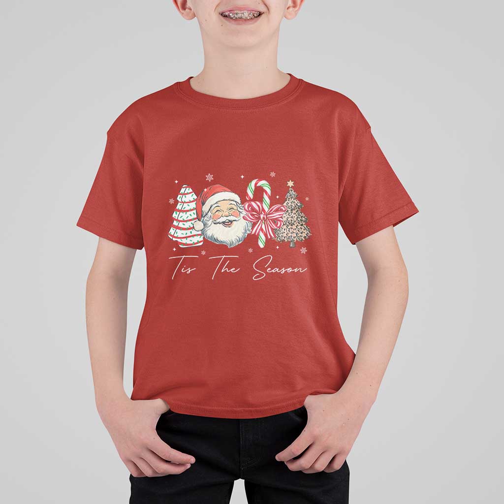 Funny Tis The Season Christmas T Shirt For Kid Xmas Holiday Family Matching Santa Xmas Tree - Wonder Print Shop