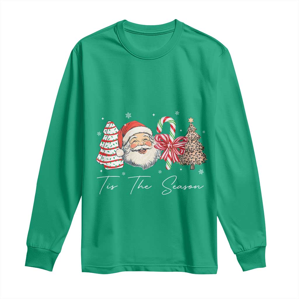 Funny Tis The Season Christmas Long Sleeve Shirt Xmas Holiday Family Matching Santa Xmas Tree - Wonder Print Shop