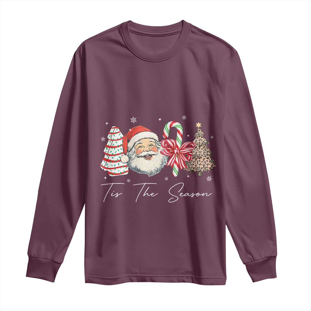 Funny Tis The Season Christmas Long Sleeve Shirt Xmas Holiday Family Matching Santa Xmas Tree - Wonder Print Shop