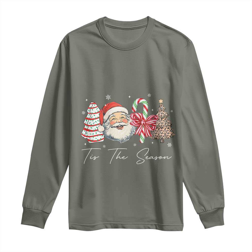 Funny Tis The Season Christmas Long Sleeve Shirt Xmas Holiday Family Matching Santa Xmas Tree - Wonder Print Shop