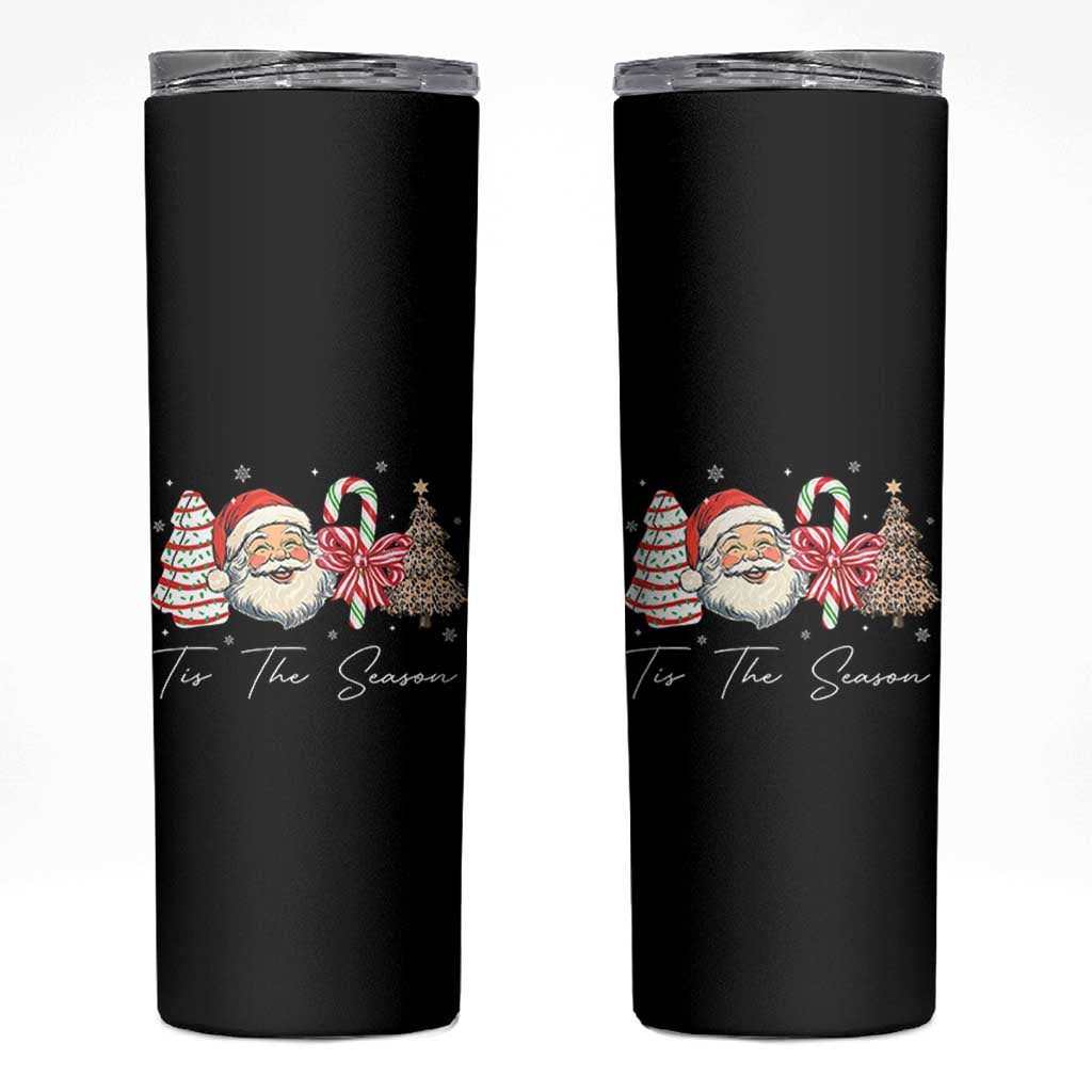 Funny Tis The Season Christmas Skinny Tumbler Xmas Holiday Family Matching Santa Xmas Tree - Wonder Print Shop