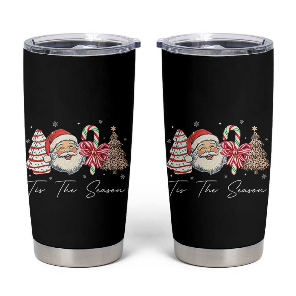Funny Tis The Season Christmas Tumbler Cup Xmas Holiday Family Matching Santa Xmas Tree - Wonder Print Shop