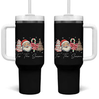 Funny Tis The Season Christmas Tumbler With Handle Xmas Holiday Family Matching Santa Xmas Tree - Wonder Print Shop