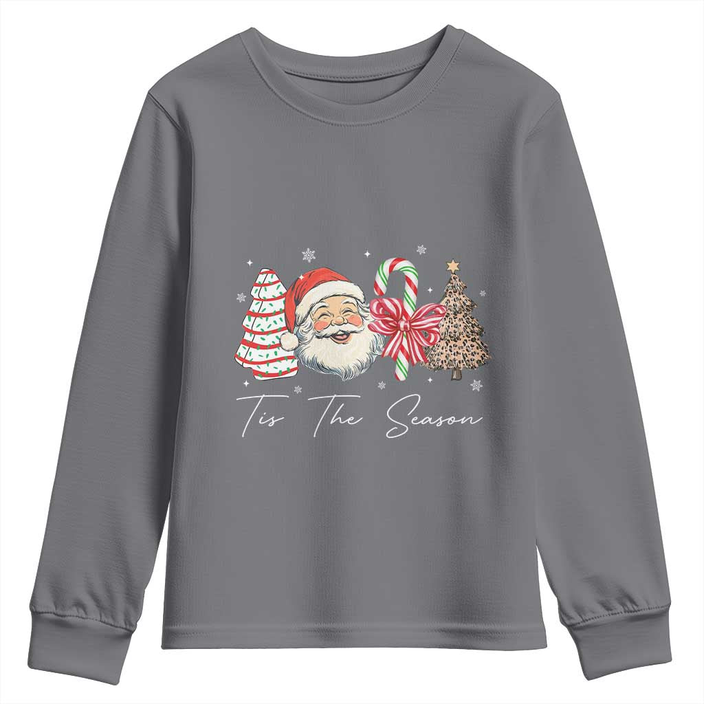 Funny Tis The Season Christmas Youth Sweatshirt Xmas Holiday Family Matching Santa Xmas Tree - Wonder Print Shop