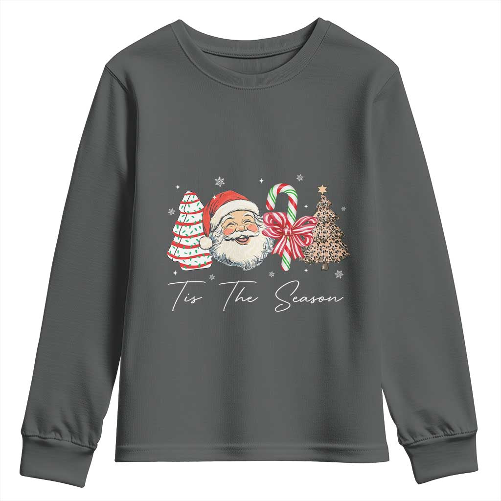 Funny Tis The Season Christmas Youth Sweatshirt Xmas Holiday Family Matching Santa Xmas Tree - Wonder Print Shop