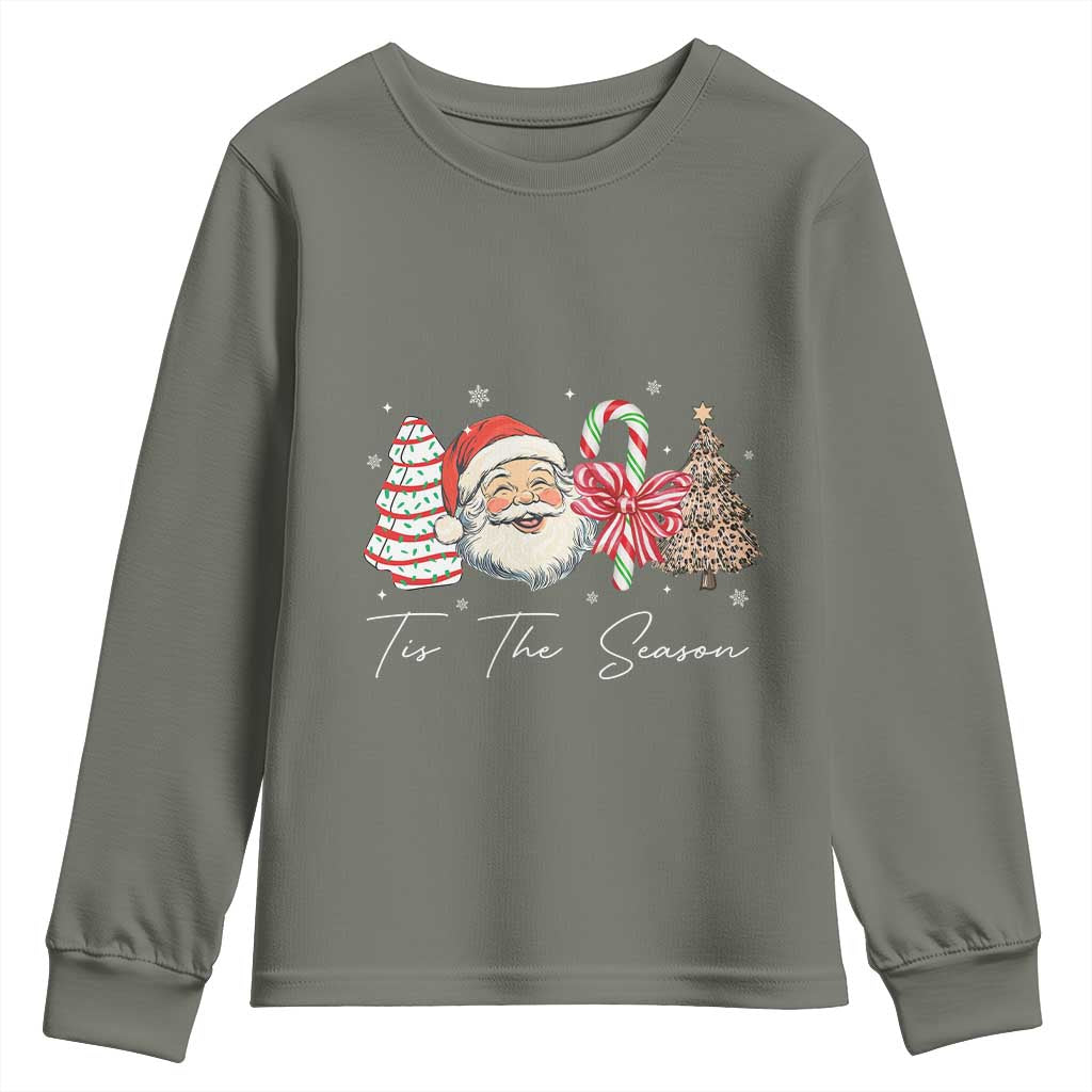Funny Tis The Season Christmas Youth Sweatshirt Xmas Holiday Family Matching Santa Xmas Tree - Wonder Print Shop