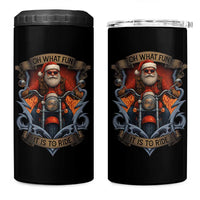 Funny Christmas Motorcycle Santa 4 in 1 Can Cooler Tumbler Oh What Fun It Is To Ride Xmas Biker - Wonder Print Shop