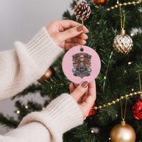 Funny Christmas Motorcycle Santa Ceramic Ornament Oh What Fun It Is To Ride Xmas Biker - Wonder Print Shop