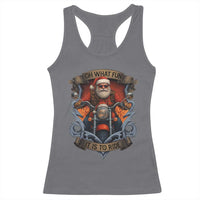 Funny Christmas Motorcycle Santa Racerback Tank Top Oh What Fun It Is To Ride Xmas Biker - Wonder Print Shop