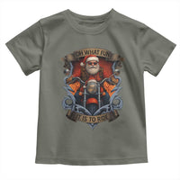 Funny Christmas Motorcycle Santa Toddler T Shirt Oh What Fun It Is To Ride Xmas Biker - Wonder Print Shop