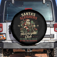 Funny Christmas Motorcycle Biker Spare Tire Cover Santas Sleighers Motorcycle Club Decking The Halls - Wonder Print Shop