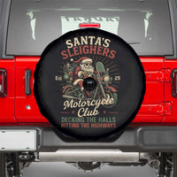 Funny Christmas Motorcycle Biker Spare Tire Cover Santas Sleighers Motorcycle Club Decking The Halls - Wonder Print Shop