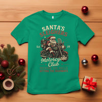 Funny Christmas Motorcycle Biker T Shirt Santas Sleighers Motorcycle Club Decking The Halls - Wonder Print Shop