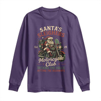 Funny Christmas Motorcycle Biker Long Sleeve Shirt Santas Sleighers Motorcycle Club Decking The Halls - Wonder Print Shop