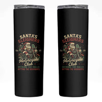 Funny Christmas Motorcycle Biker Skinny Tumbler Santas Sleighers Motorcycle Club Decking The Halls - Wonder Print Shop