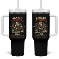 Funny Christmas Motorcycle Biker Tumbler With Handle Santas Sleighers Motorcycle Club Decking The Halls - Wonder Print Shop