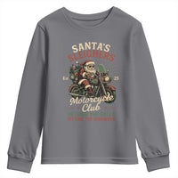 Funny Christmas Motorcycle Biker Youth Sweatshirt Santas Sleighers Motorcycle Club Decking The Halls - Wonder Print Shop