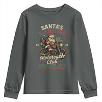 Funny Christmas Motorcycle Biker Youth Sweatshirt Santas Sleighers Motorcycle Club Decking The Halls - Wonder Print Shop