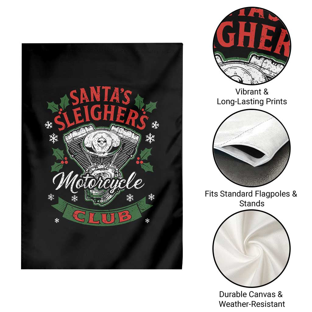 Christmas Motorcycle Biker Garden Flag Santas Sleighers Motorcycle Club - Wonder Print Shop
