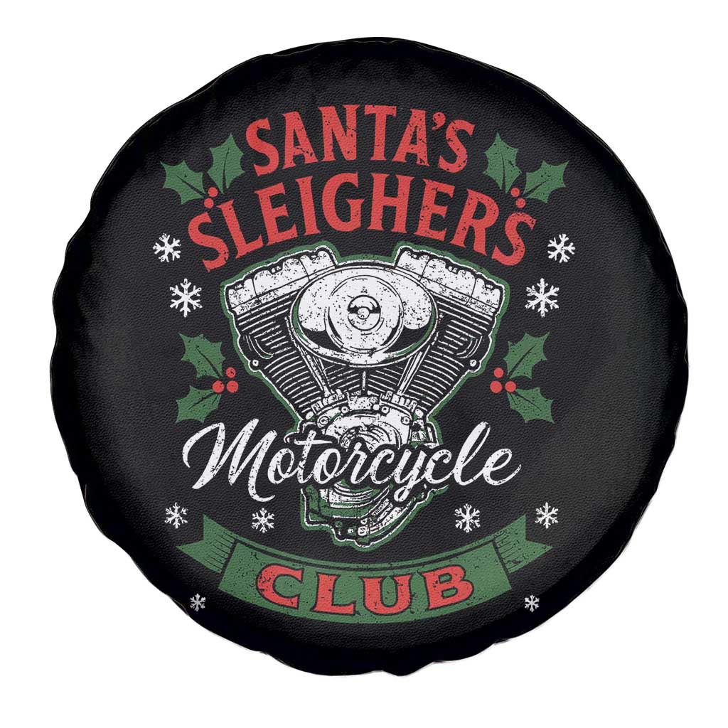 Christmas Motorcycle Biker Spare Tire Cover Santas Sleighers Motorcycle Club - Wonder Print Shop