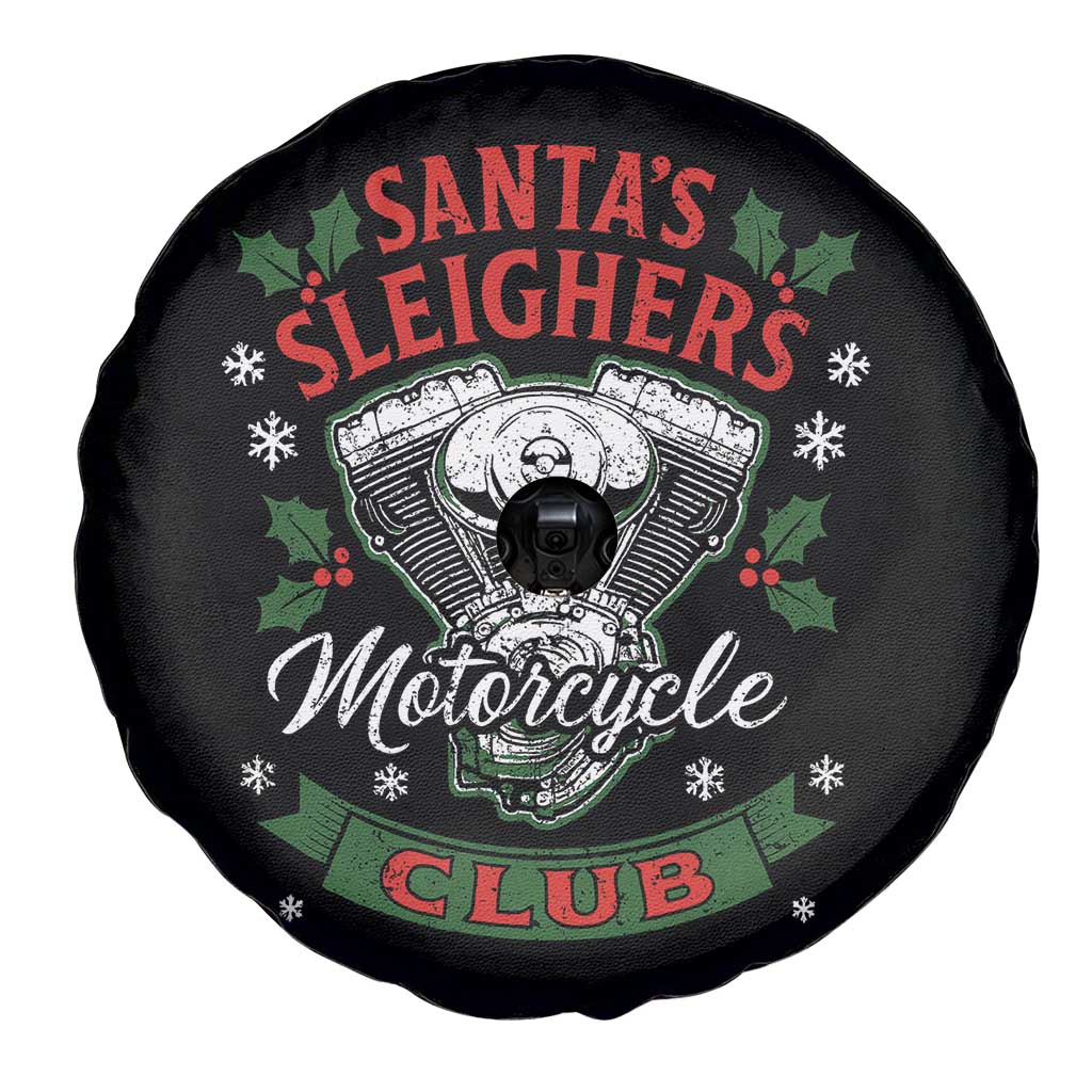 Christmas Motorcycle Biker Spare Tire Cover Santas Sleighers Motorcycle Club - Wonder Print Shop