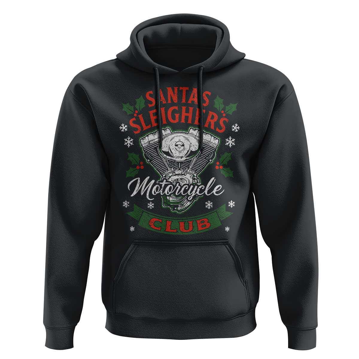 Christmas Motorcycle Biker Hoodie Santas Sleighers Motorcycle Club - Wonder Print Shop