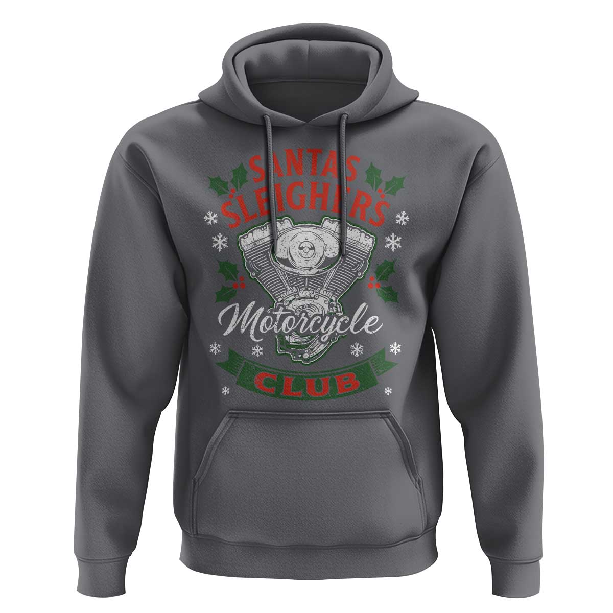 Christmas Motorcycle Biker Hoodie Santas Sleighers Motorcycle Club - Wonder Print Shop