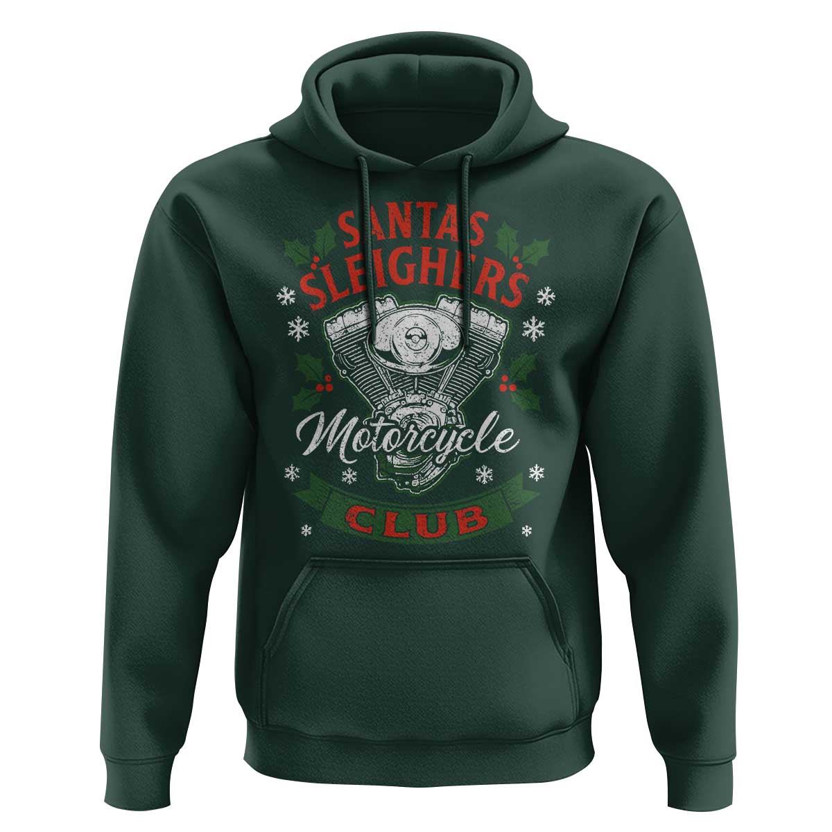 Christmas Motorcycle Biker Hoodie Santas Sleighers Motorcycle Club - Wonder Print Shop