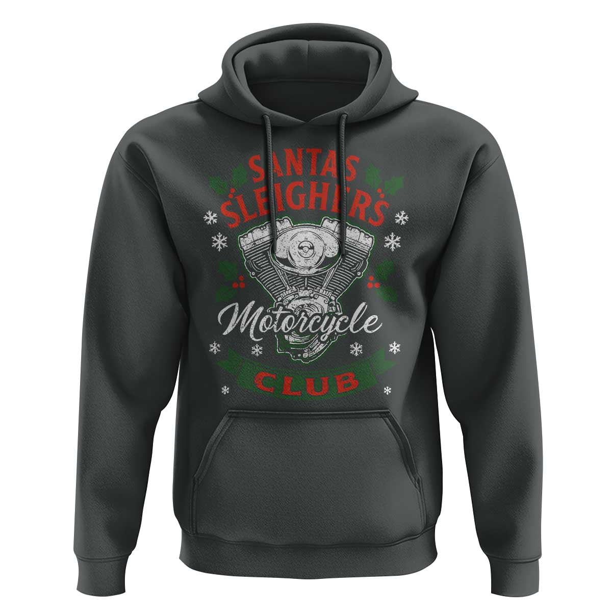Christmas Motorcycle Biker Hoodie Santas Sleighers Motorcycle Club - Wonder Print Shop