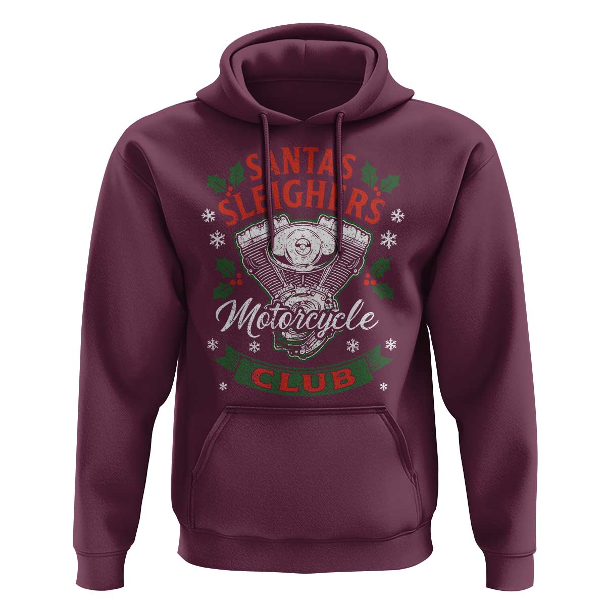 Christmas Motorcycle Biker Hoodie Santas Sleighers Motorcycle Club - Wonder Print Shop