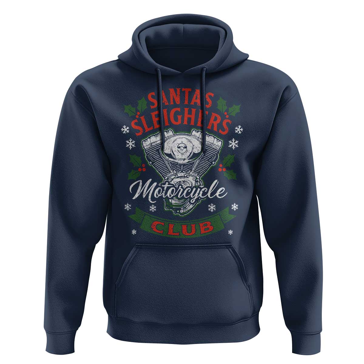 Christmas Motorcycle Biker Hoodie Santas Sleighers Motorcycle Club - Wonder Print Shop
