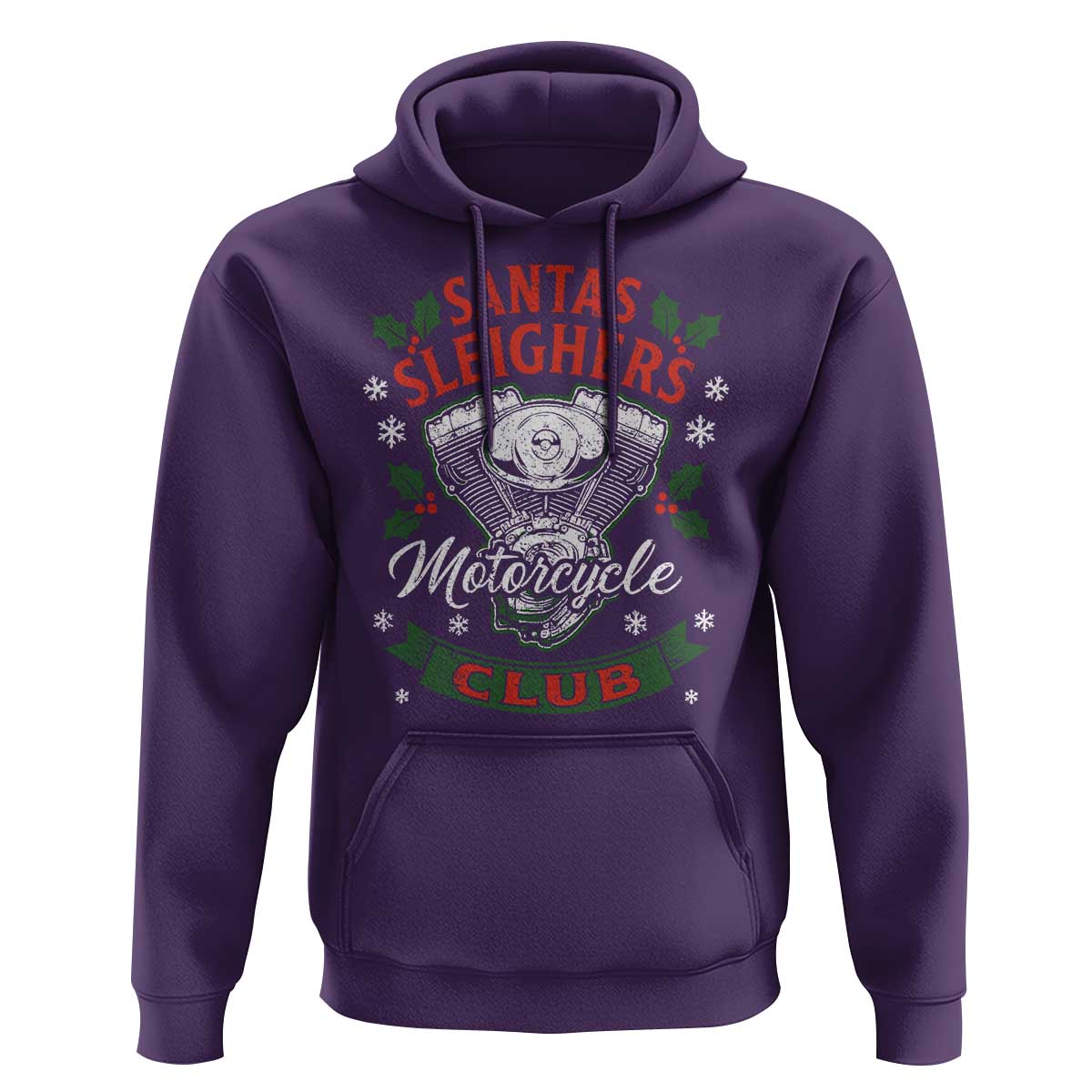 Christmas Motorcycle Biker Hoodie Santas Sleighers Motorcycle Club - Wonder Print Shop