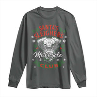 Christmas Motorcycle Biker Long Sleeve Shirt Santas Sleighers Motorcycle Club - Wonder Print Shop