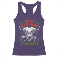 Christmas Motorcycle Biker Racerback Tank Top Santas Sleighers Motorcycle Club - Wonder Print Shop