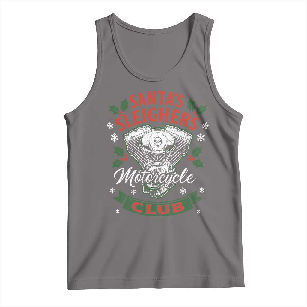 Christmas Motorcycle Biker Tank Top Santas Sleighers Motorcycle Club - Wonder Print Shop
