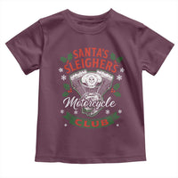 Christmas Motorcycle Biker Toddler T Shirt Santas Sleighers Motorcycle Club - Wonder Print Shop