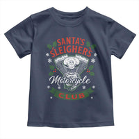 Christmas Motorcycle Biker Toddler T Shirt Santas Sleighers Motorcycle Club - Wonder Print Shop