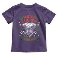 Christmas Motorcycle Biker Toddler T Shirt Santas Sleighers Motorcycle Club - Wonder Print Shop