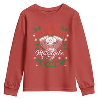 Christmas Motorcycle Biker Youth Sweatshirt Santas Sleighers Motorcycle Club - Wonder Print Shop