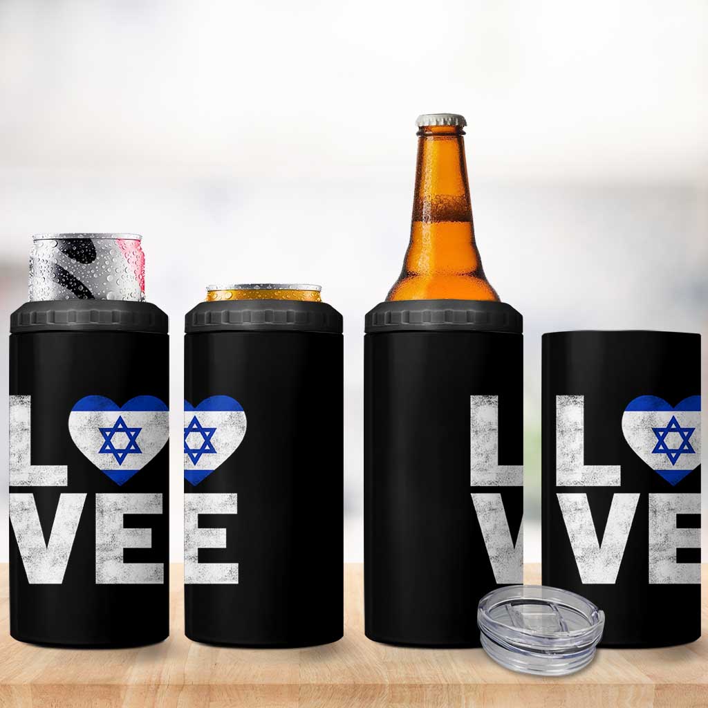 I Love Israel Jewish Gifts Star of David Israeli 4 in 1 Can Cooler Tumbler - Wonder Print Shop