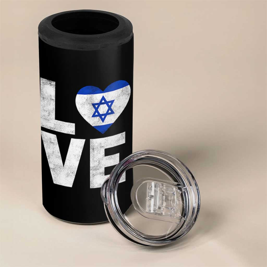 I Love Israel Jewish Gifts Star of David Israeli 4 in 1 Can Cooler Tumbler - Wonder Print Shop