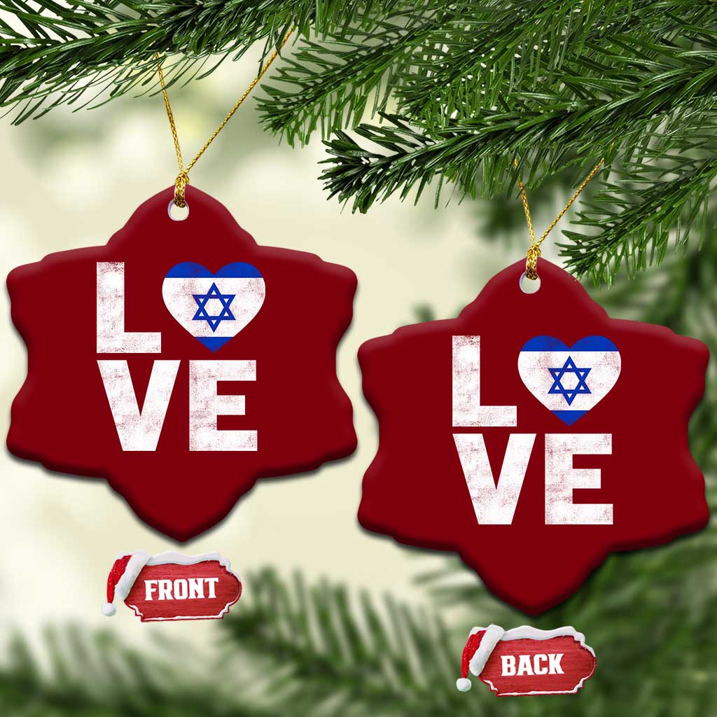 I Love Israel Jewish Gifts Star of David Israeli Ceramic Ornament - Wonder Print Shop