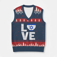 I Love Israel Jewish Gifts Star of David Israeli V-Neck Knit Sweater Vest - Wonder Print Shop