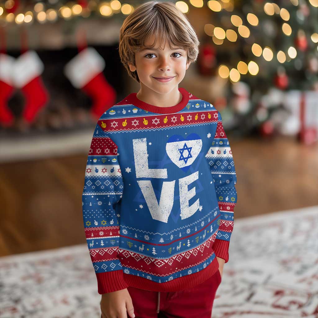 I Love Israel Jewish Gifts Star of David Israeli Hanukkah Ugly Sweater - Wonder Print Shop