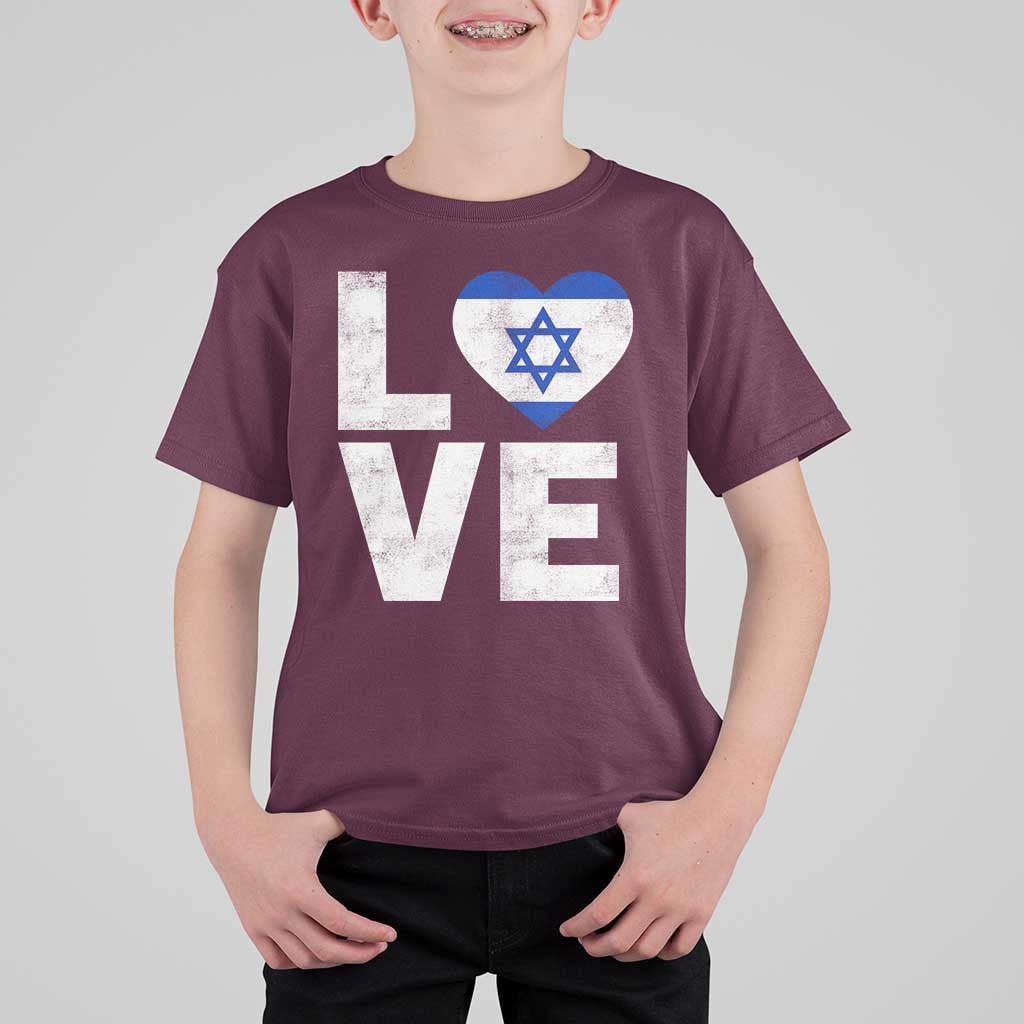 I Love Israel Jewish Gifts Star of David Israeli T Shirt For Kid - Wonder Print Shop